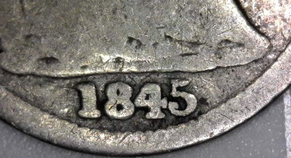 1845-Liberty-Seated-1/2-Dime-Repunched-Date-FS-302-Cherry-Picked-Off-Ebay!